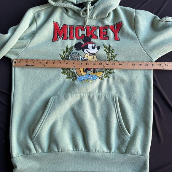 Disney Mickey Mouse Hoodie Mens Medium Sage Green Tennis Graphic 1928 Pullover - Picture 7 of 8